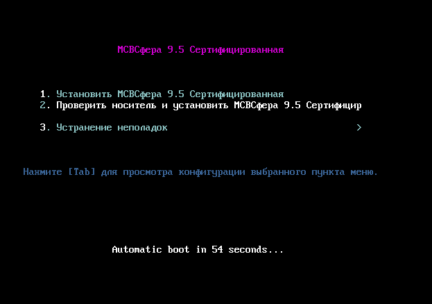 Текстовый режим установки