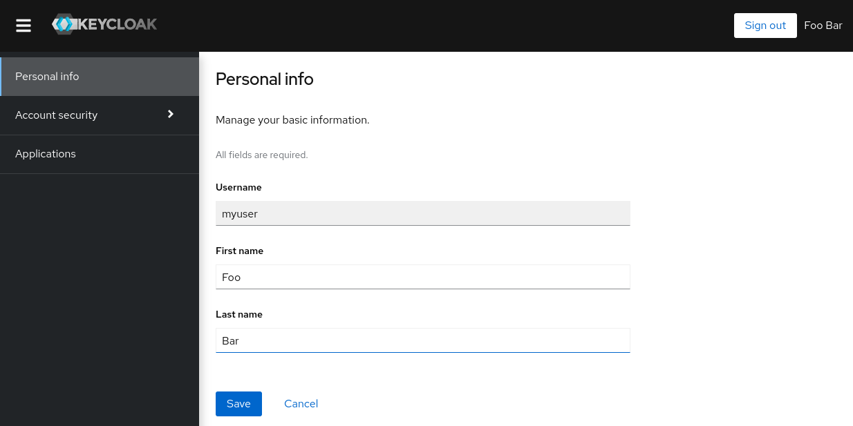 Панель управления аккаунтом
