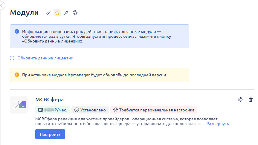 Варианты установки ispmanager